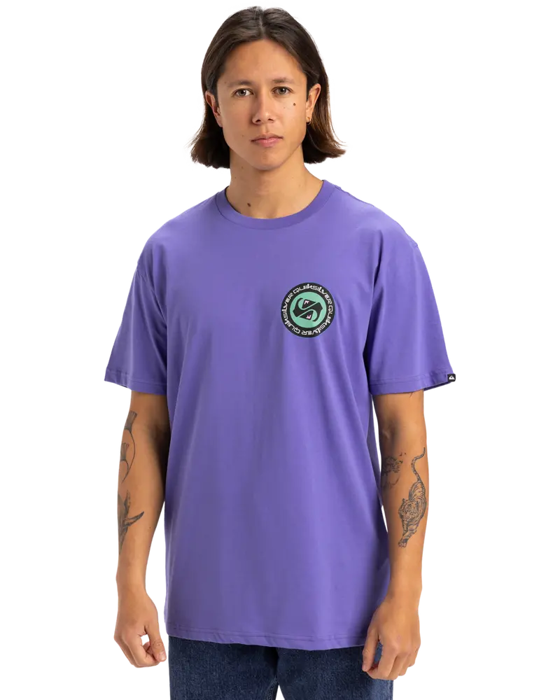 Dusted Peri Circle Back Abstract Design Tee