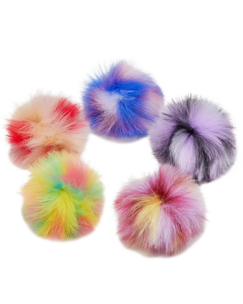 Dyed Puff Jibbitz Charms – 5-Piece Assorted Color Pack