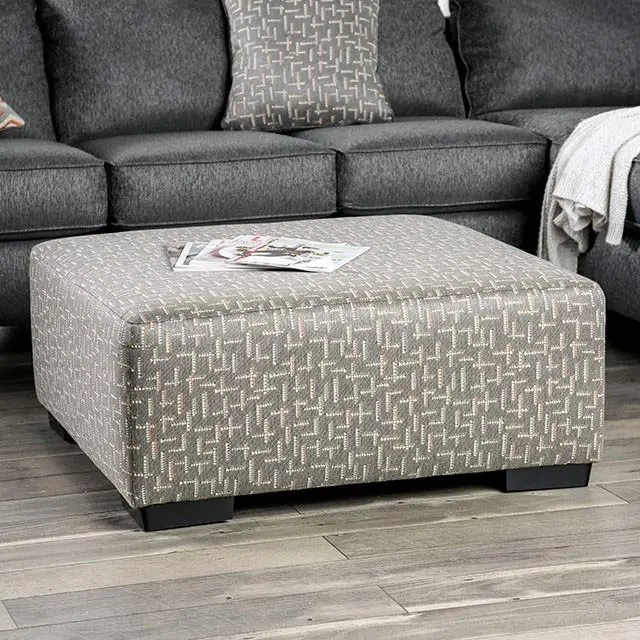 Earl Gray Fabric Ottoman