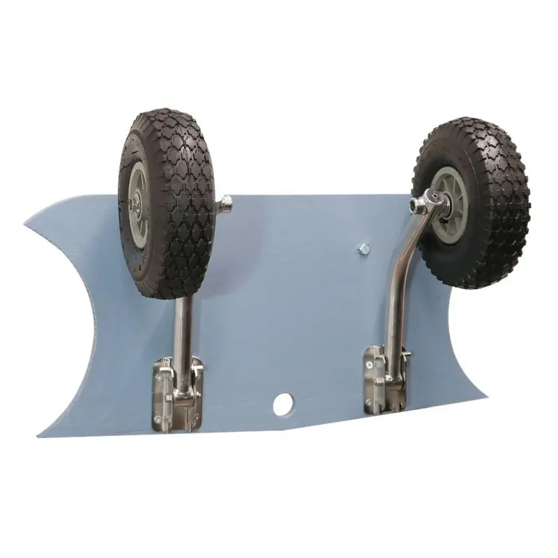 EasyFold Stainless Steel Dinghy Launching Wheels – Grey, Puncture-Proof, Supports Inflatable RIBs up to 150kg