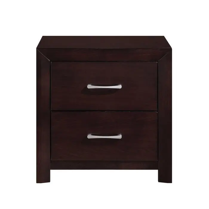 Edina 2-Drawer Nightstand – Espresso-Hinted Cherry Side Table (Model 2145-4)