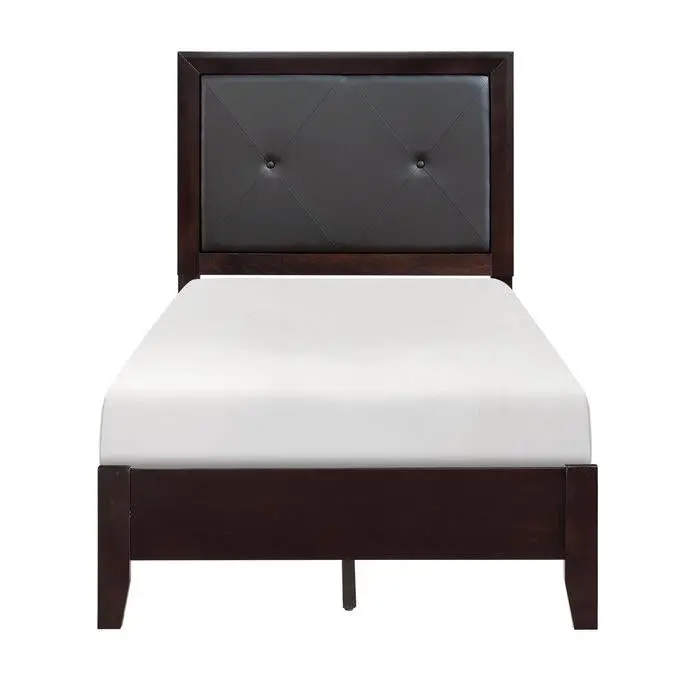 Edina Twin Panel Bed in Espresso-Cherry Finish – Model 2145T-1