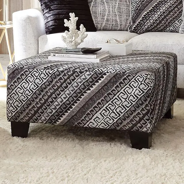 Eimear Matching Ottoman for Swivel Chair – Off-White & Black