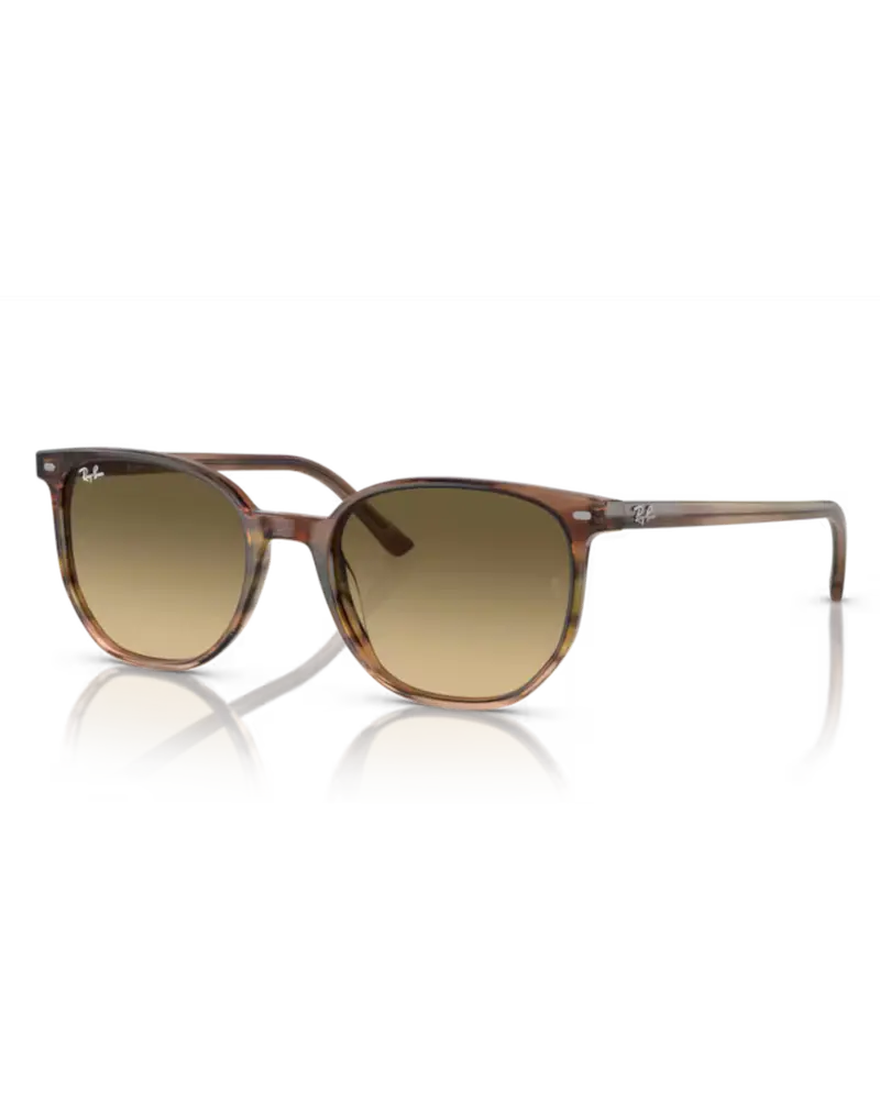 Elliot Sunglasses – Polished Brown-and-Green Striped Acetate Frame