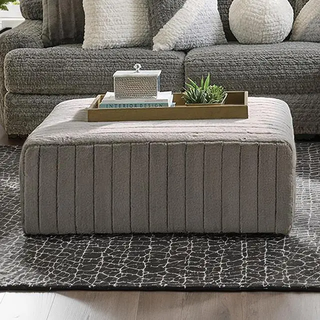 Elmhurst Matching Ottoman – Padded Fabric Top & Wooden Legs