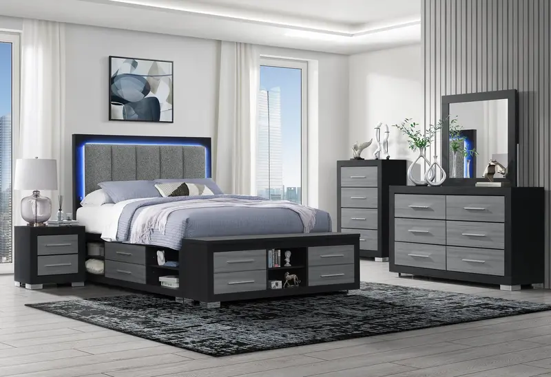 Emma Black/Grey Full Bedroom Package