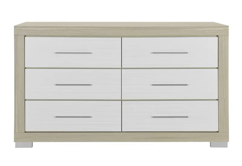Emma Natural/White 6-Drawer Dresser