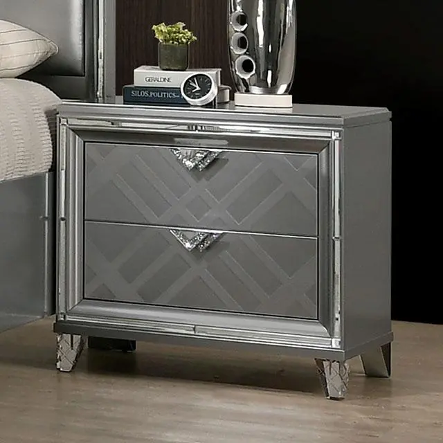EMMELINE Modern Nightstand with Built-in USB Charging Port