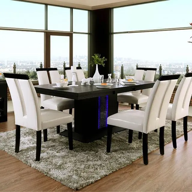 Evangeline Black-and-Beige Dining Table