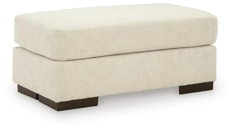 Fabric-Covered Storage Ottoman with Button Tufting