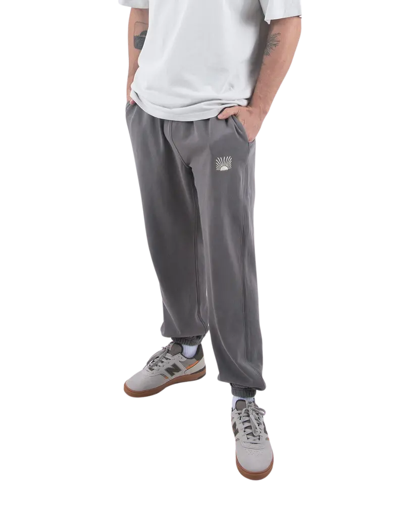 Faded Grey Embroidered Jogging Pants