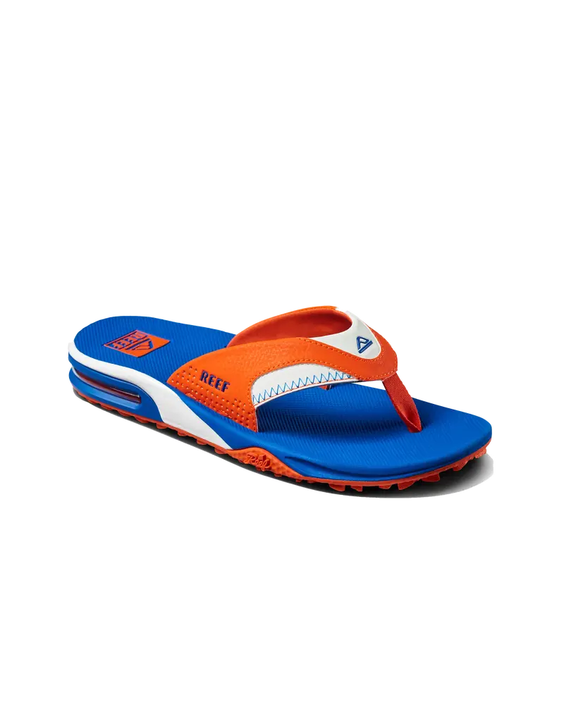 Fanning Orange and Blue Pre-Game Flip Flops