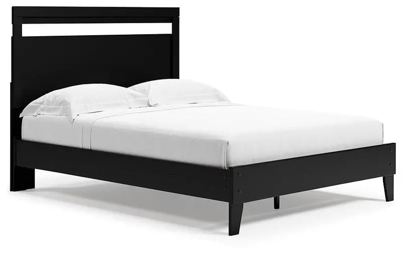 Finch Queen Panel Platform Bed – Minimalist Upholstered Bed Frame