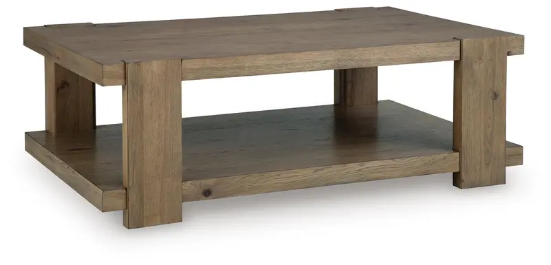 Flangren Rectangular Coffee Table with Storage Shelf