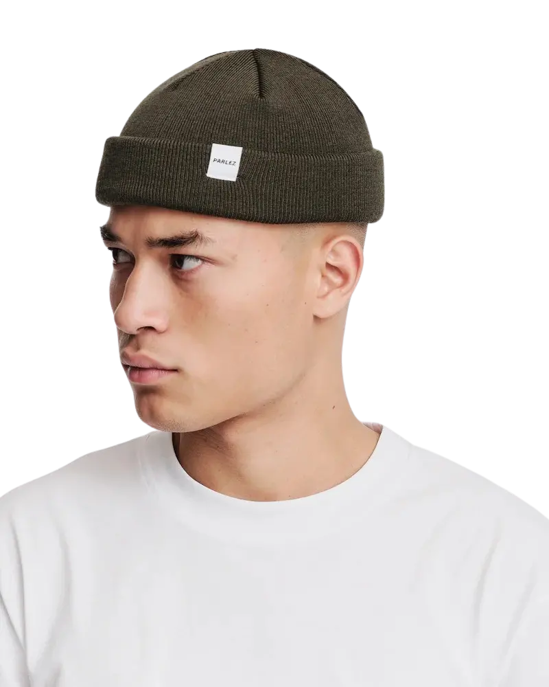 Flatholm Rib-Knit Beanie – Khaki Utility Shade