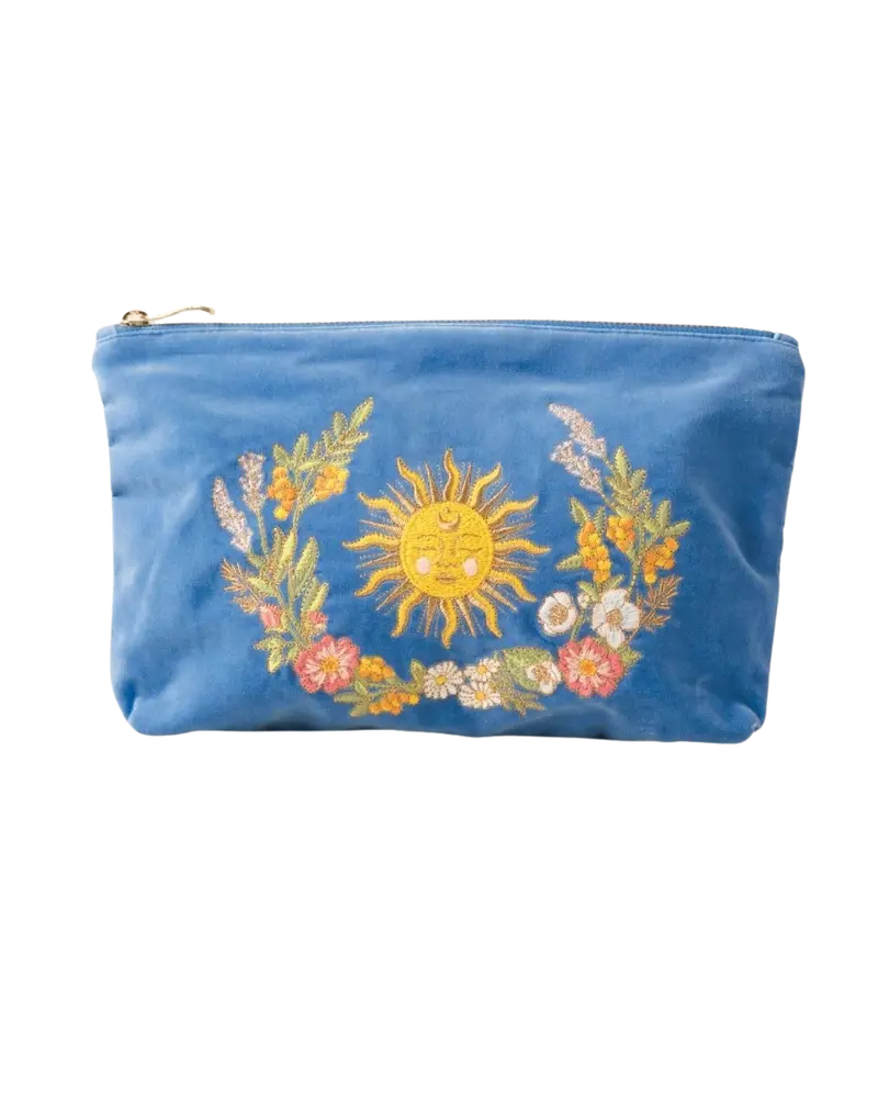 Floral Sun Goddess Daily Pouch – Cornflower Blue