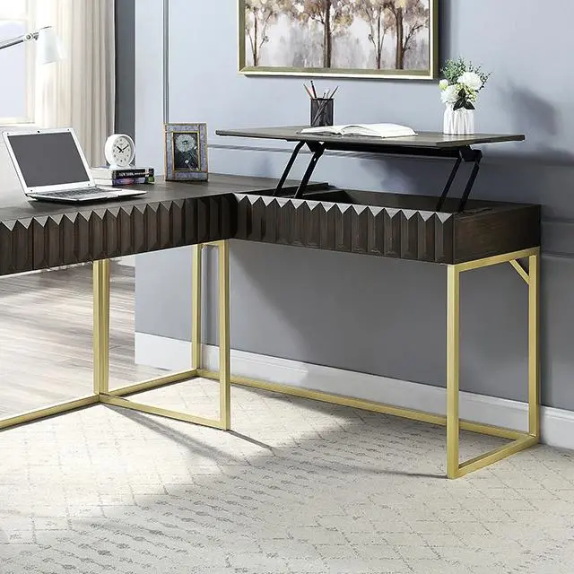 Freiburg Walnut Corner Desk with Storage