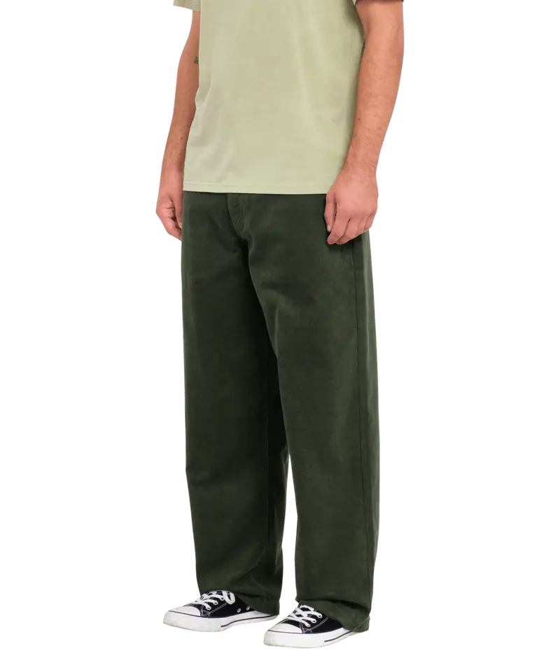 Frickin Squadron Green Loose-Taper Cord Trousers