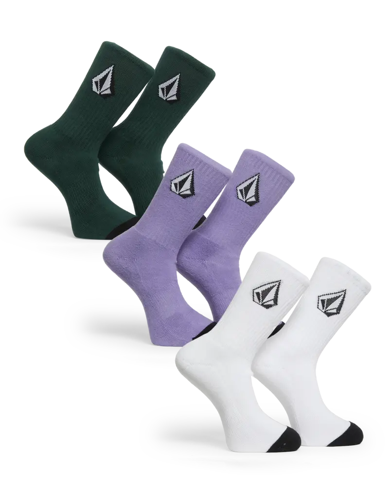 Full Stone Three-Pack Casual Socks – Mixed Color Set