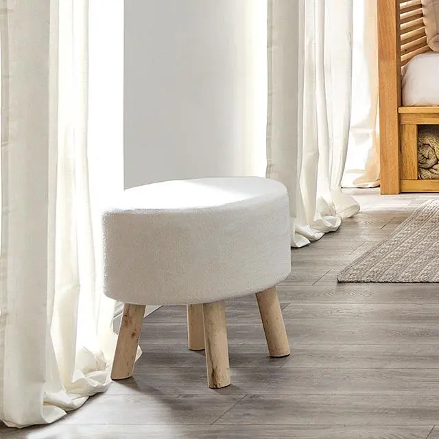 Gates Tufted Footstool with Wooden Legs (Pack of 2)