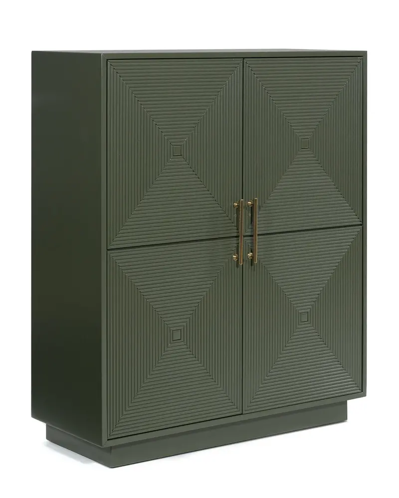 Geirwood Open-Back Accent Cabinet – Display Storage with Shelves & Doors
