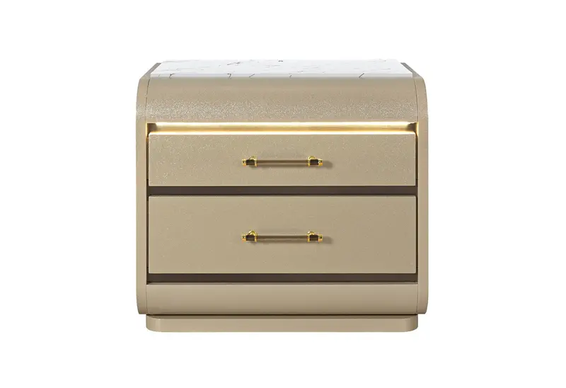 Genesis Gold LED Nightstand with Touch Controls