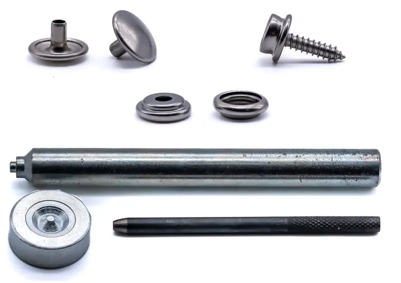 Genuine DOT Stainless Steel Press Snap Fastener Kit – 304 Marine-Grade Canvas-to-Deck System