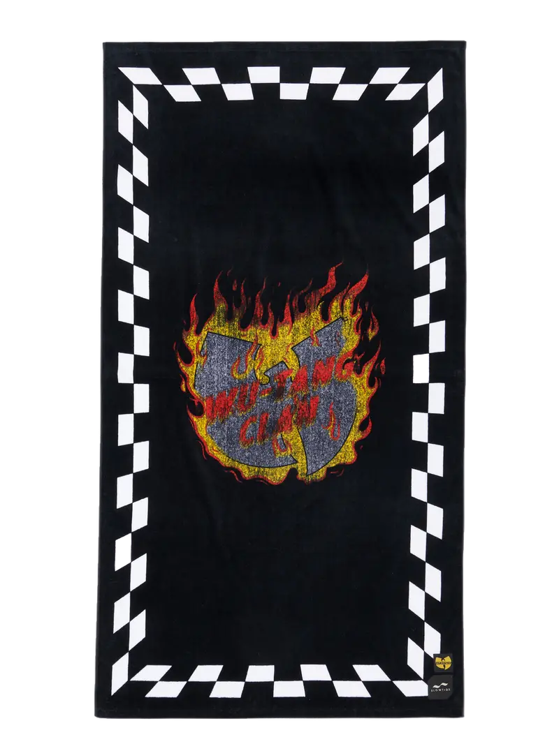 Geometric ‘Blocks on Fire’ Black Towel