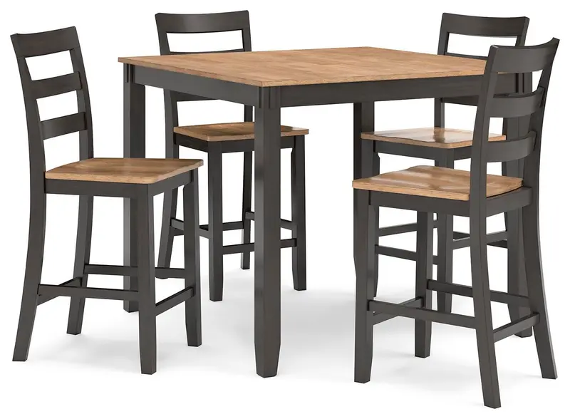 Gesthaven Counter Height Dining Set – Table + 4 Barstools (5-Piece)