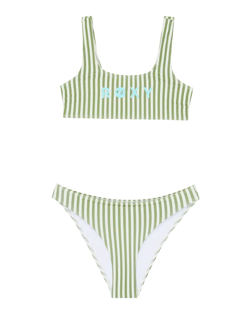 Girls’ Bico Active Bralette Bikini Set – Oil Green