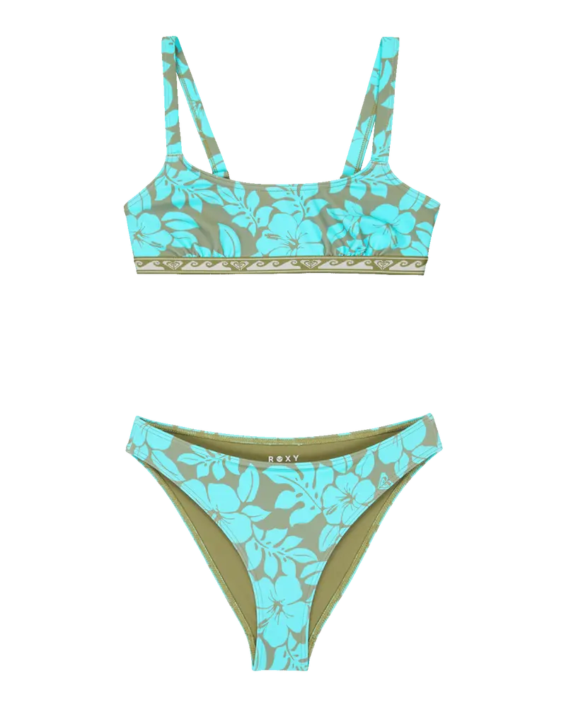 Girls’ Spirit Bralette Bikini Set – Oil Green