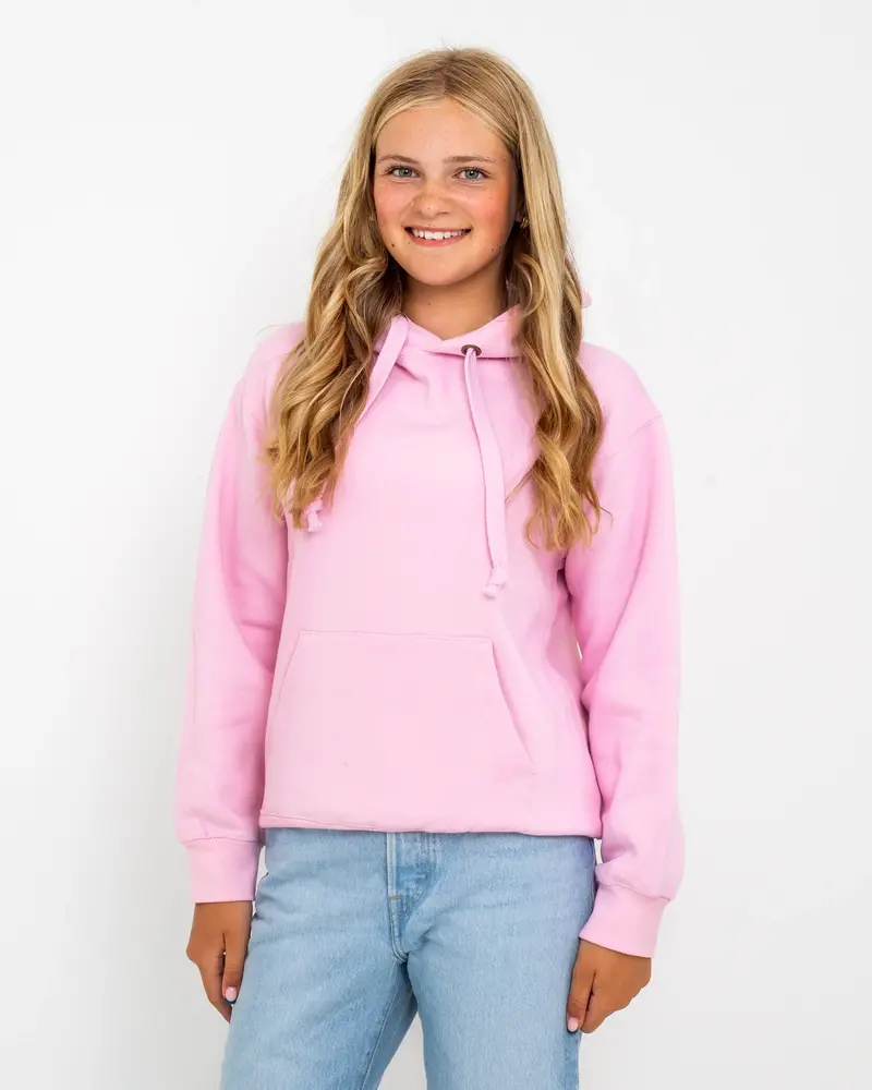Girls’ Turtle Embroidered Hoodie – Baby Pink