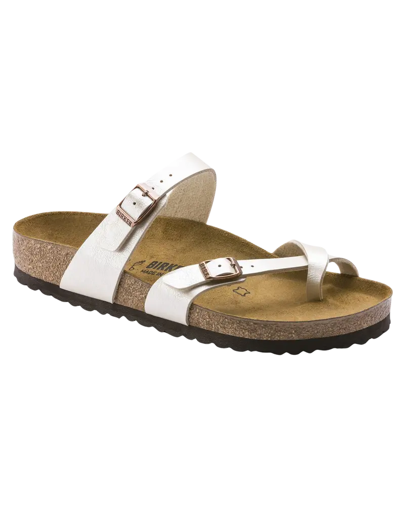 Graceful Pearl White Mayari Footbed Sandals