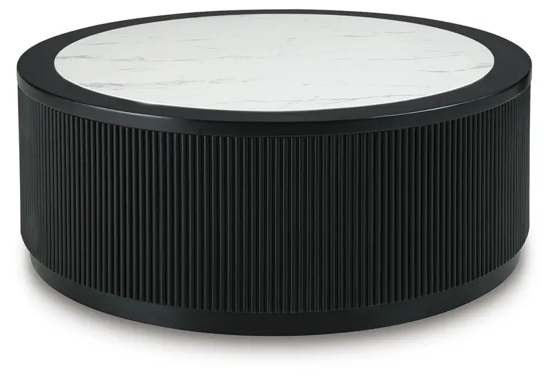Grayman Sleek Glass-and-Wood Coffee Table