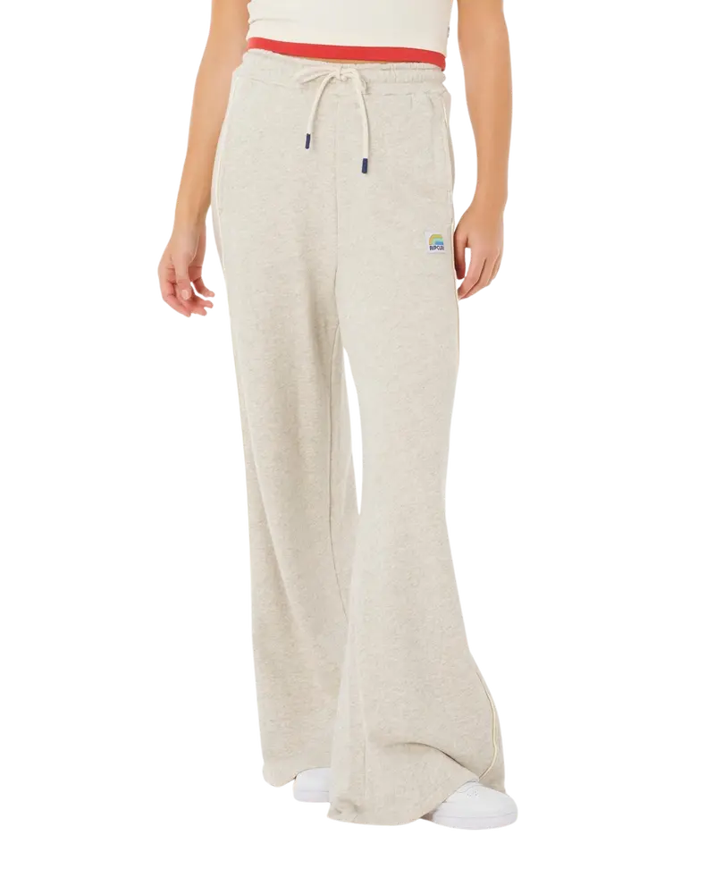 Grey Marle Surf Side Spliced Wide-Leg Trousers
