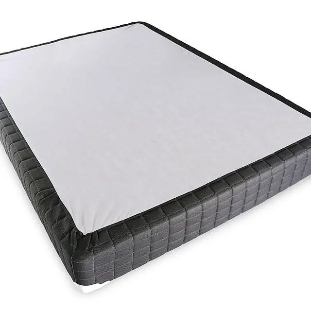 Grey Upholstered Queen Foundation Set – 2-Pack