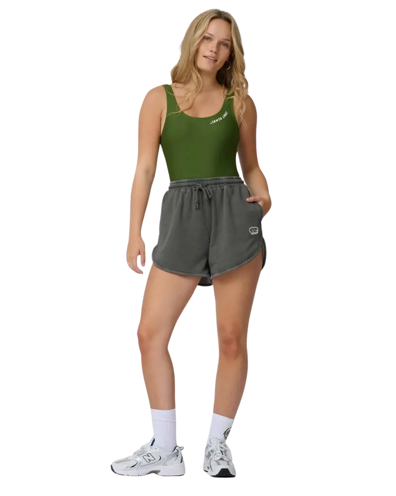 Grey Wash Groovy Stack Jogger-Style Shorts