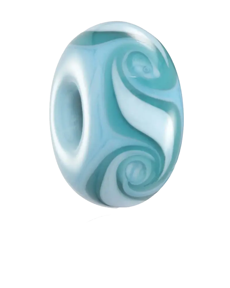 Gwithian Cyan and White Accent Bead