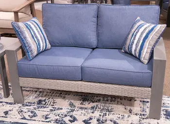 Half Moon Beach Compact Outdoor Loveseat with Removable Cushions