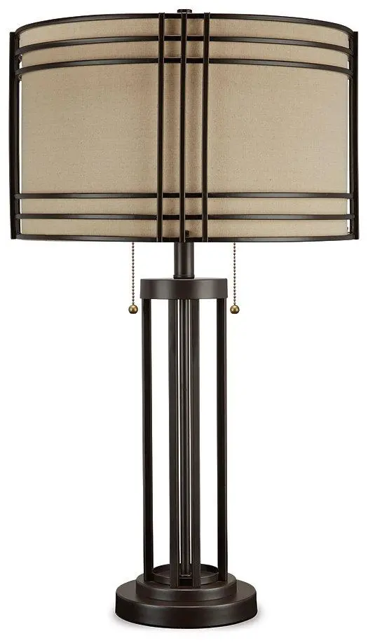 Hanswell Ceramic Table Lamp with Linen Drum Shade