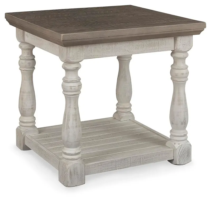 Havalance Round Wood End Table with Shelf