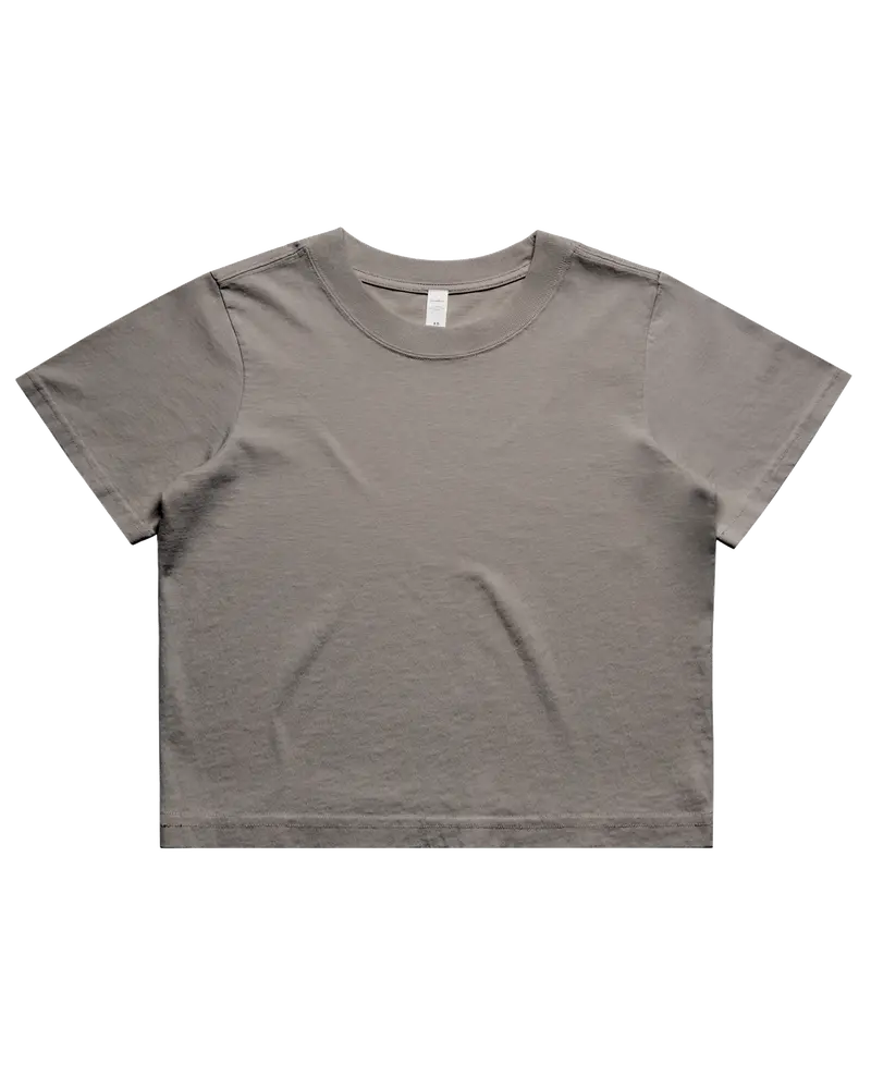Heavyweight Faded Crop T-Shirt – Grey Wash