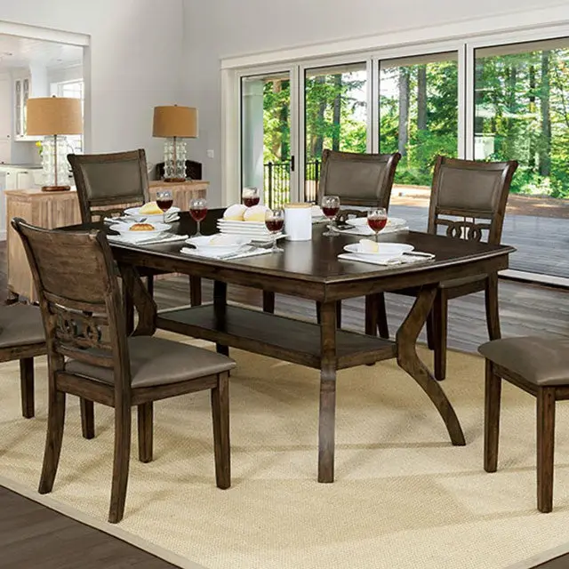 Holly Satin Walnut Rectangular Dining Table