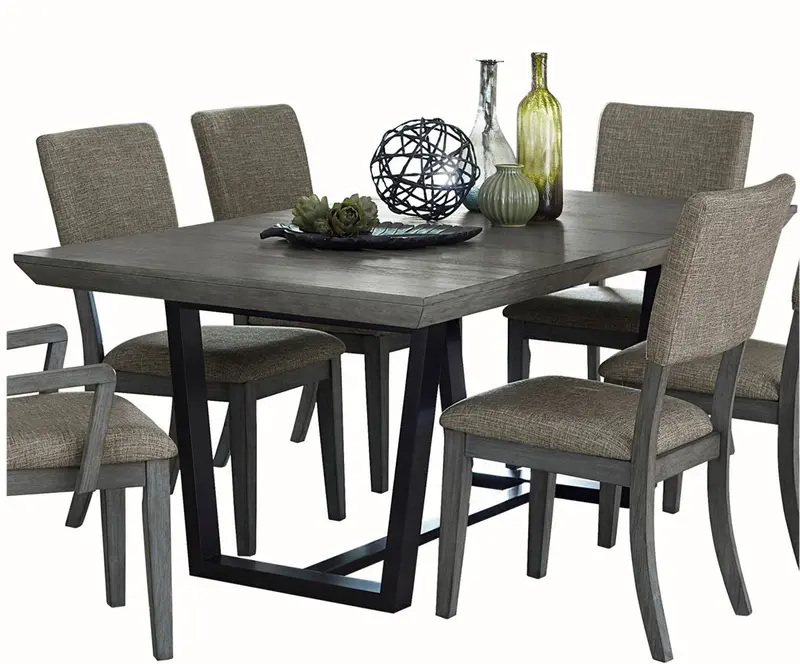 Homelegance Avenhorn Gray and Black Dining Table – Extendable Rectangular Style 5569-78