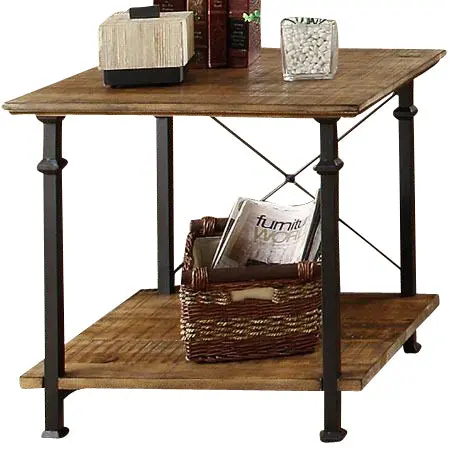 Homelegance Factory Rustic Brown End Table – Farmhouse Style (Model 3228-04)