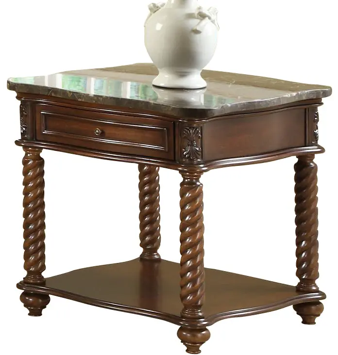 Homelegance Lockwood Brown Mahogany End Table – Compact Living Room Side Table (Model 5560-04)