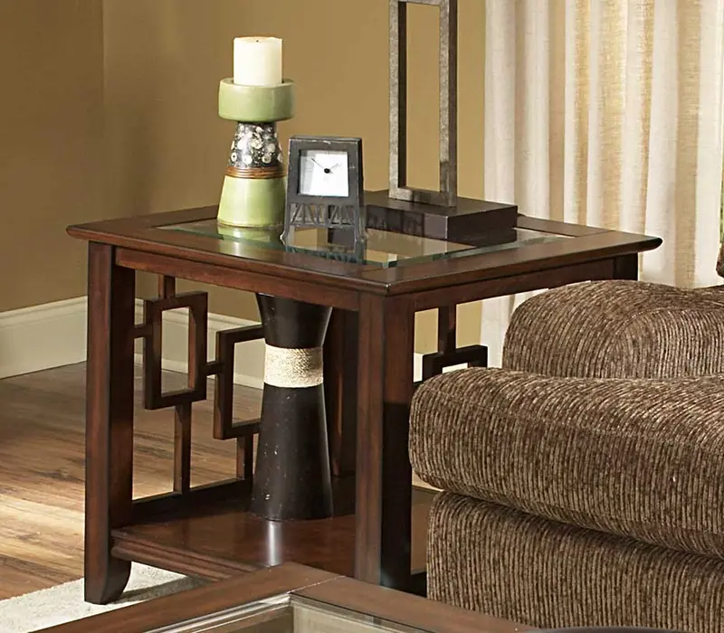 Homelegance Matrix Warm Brown Cherry End Table