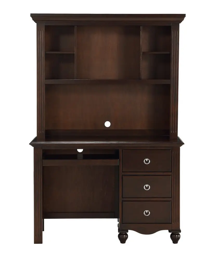 Homelegance Meghan Espresso Writing Hutch and Desk Combo