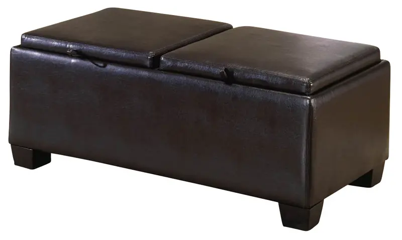 Homelegance Vega Dark Brown Ottoman with Dual Storage Compartments (Model 458B-PU)