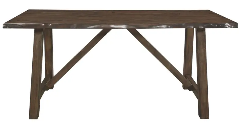 Homelegance Whittaker Solid Wood Dining Table – Warm Burnished Brown Finish